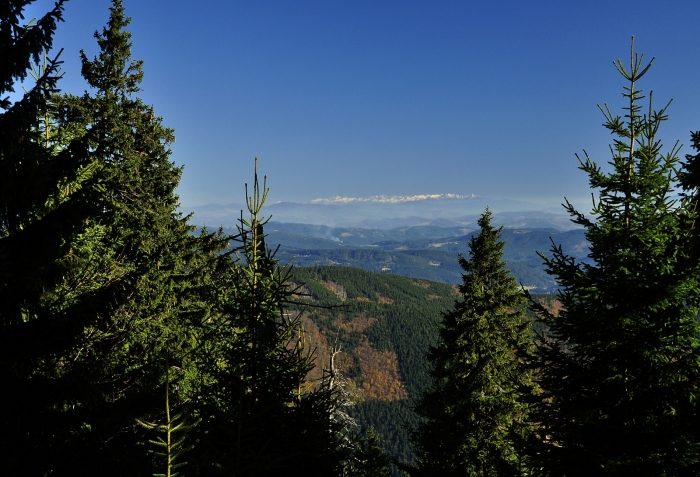 Vysoké Tatry z vrcholu Kněhyně, Beskydy